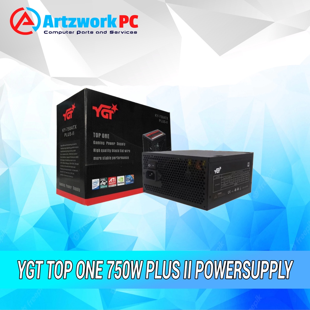 YGT TOP ONE 750 Watts KY750ATX PlusII Gaming Power Supply Unit PSU