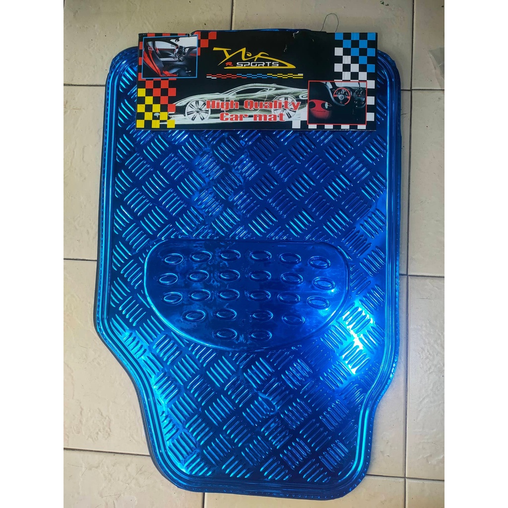 5 pieces Metallic Car Floor Matting Rubber with spike NonSlip Mat for