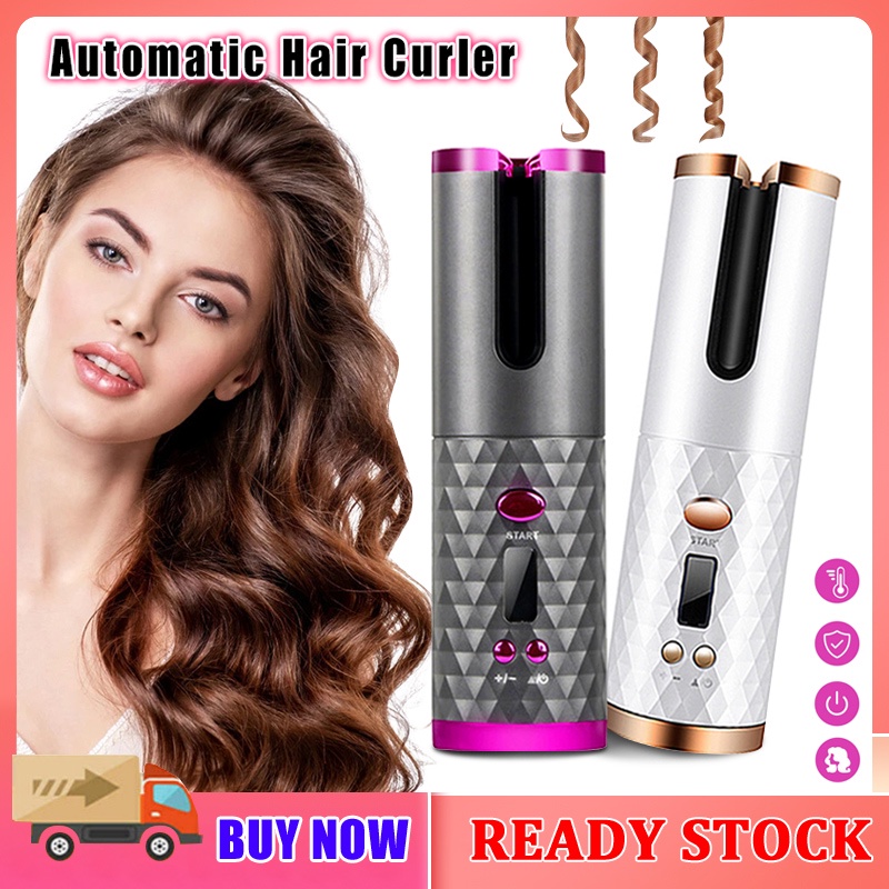 Cordless Hair Curler Automatic Ceramic Wireless Curling Iron Styling ...