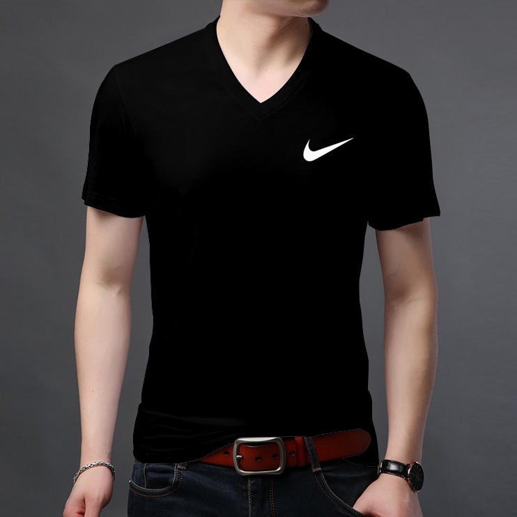 HIGH QUALITY 12 Color v neck nike printed tshirt white cotton t shirt for men Shopee Philippines