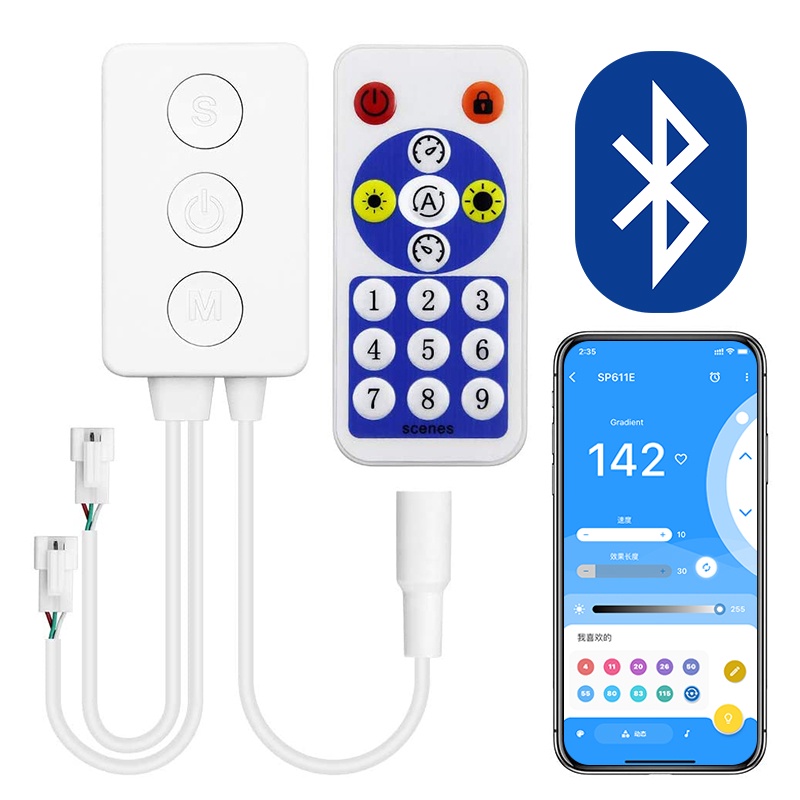 SP601E Bluetooth LED Controller Dual Output Signal Built In Mic ...
