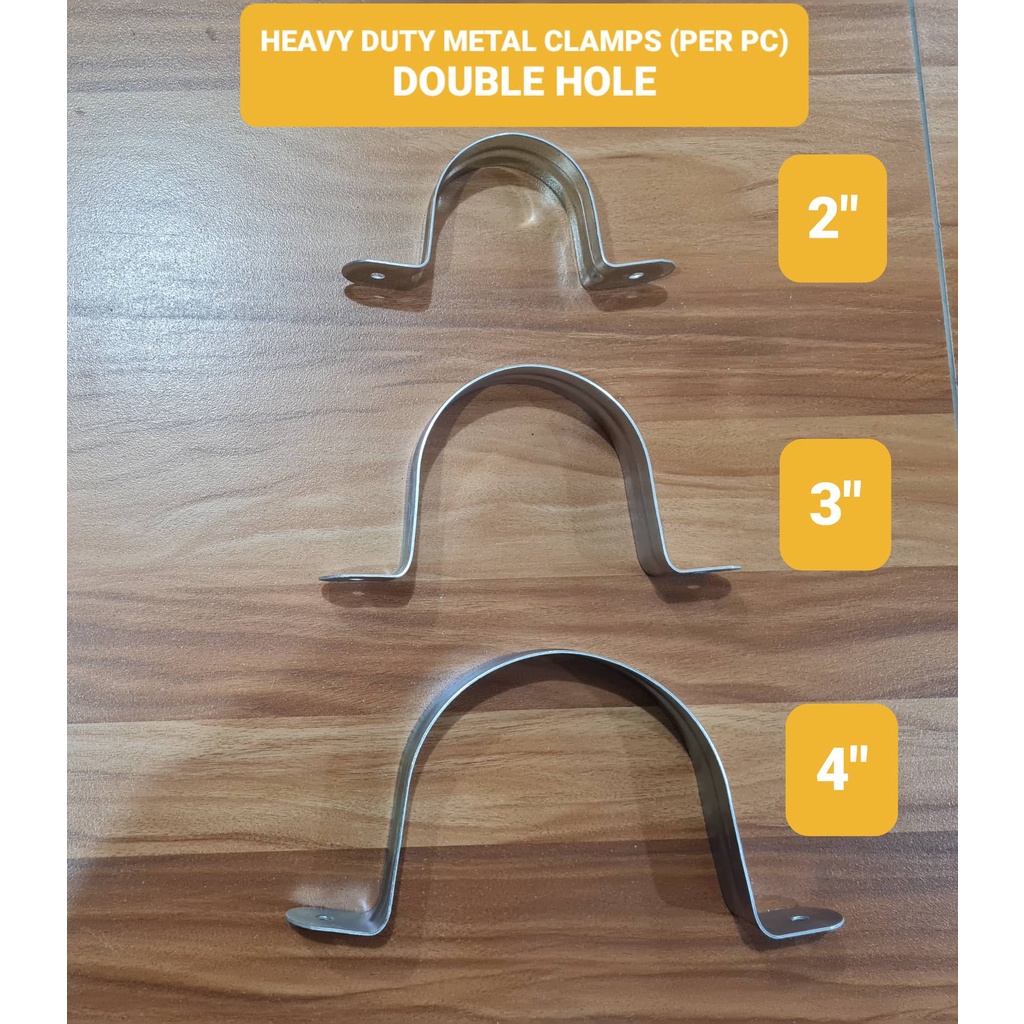 Metal Clamp (2 Holes) Heavy Duty CClamp 2" 3" 4" Thick Pipe Clamp not