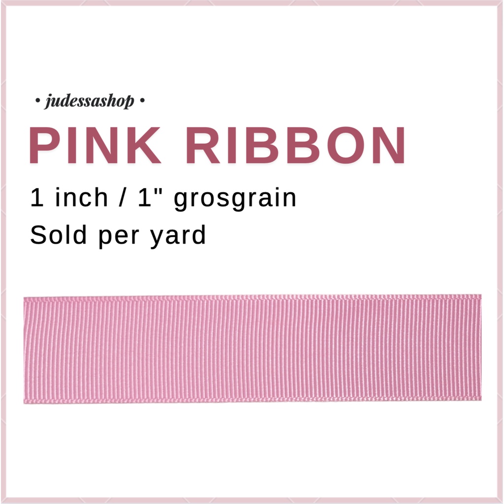 1 inch Pastel Pink Grosgrain Ribbon / 1