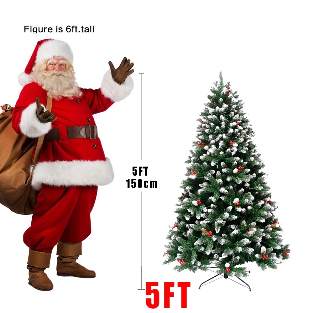 【5FT~8FT】Christmas Tree Metal Stand Luxury X-mas Snow christmas Tree ...