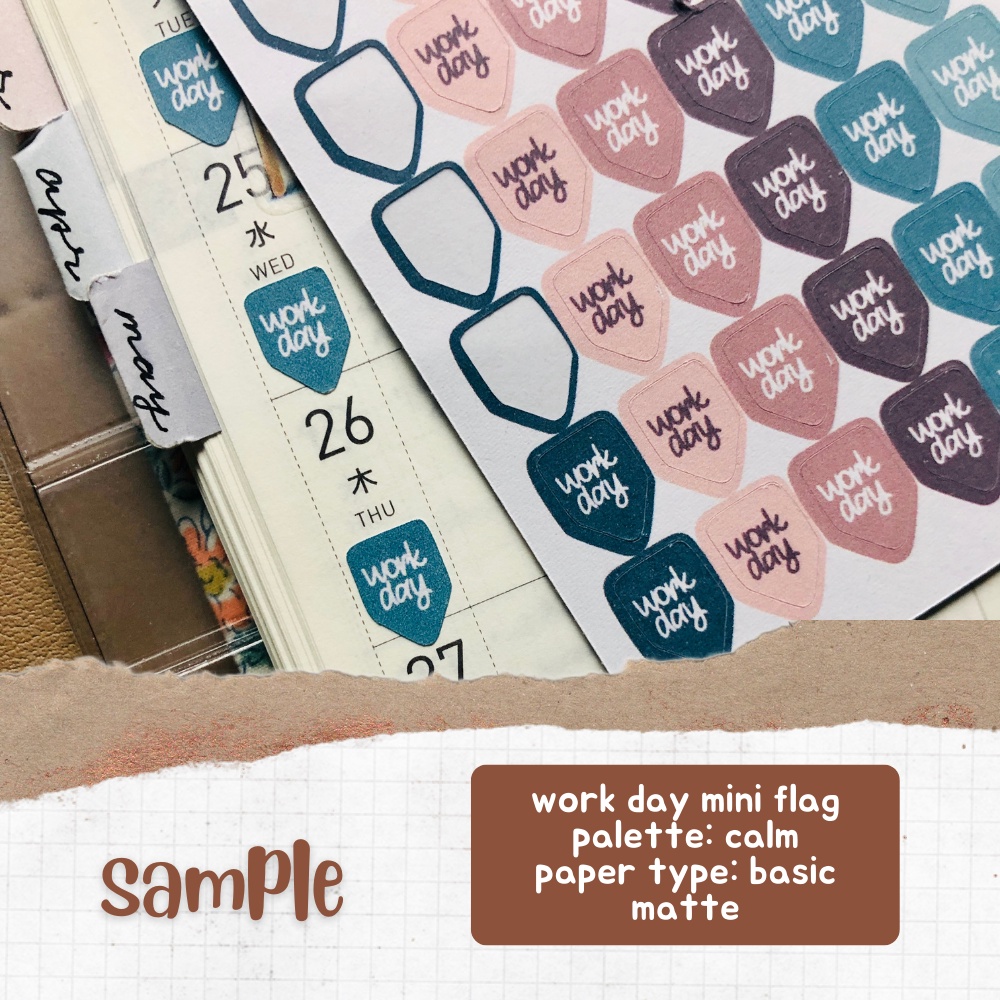 rest day mini flag label stickers • functional for planners, journals ...