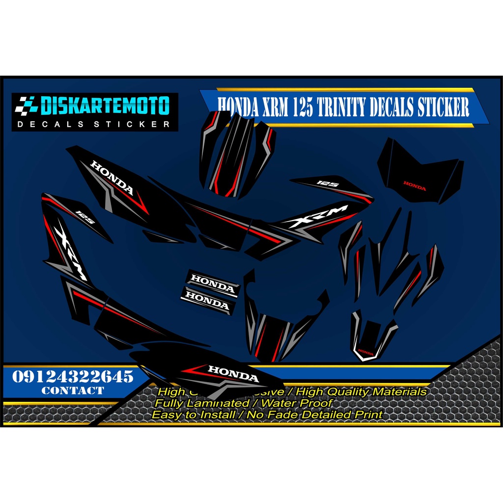Xrm 125 Carb,Trinity,motard Sticker Decals Shopee Philippines