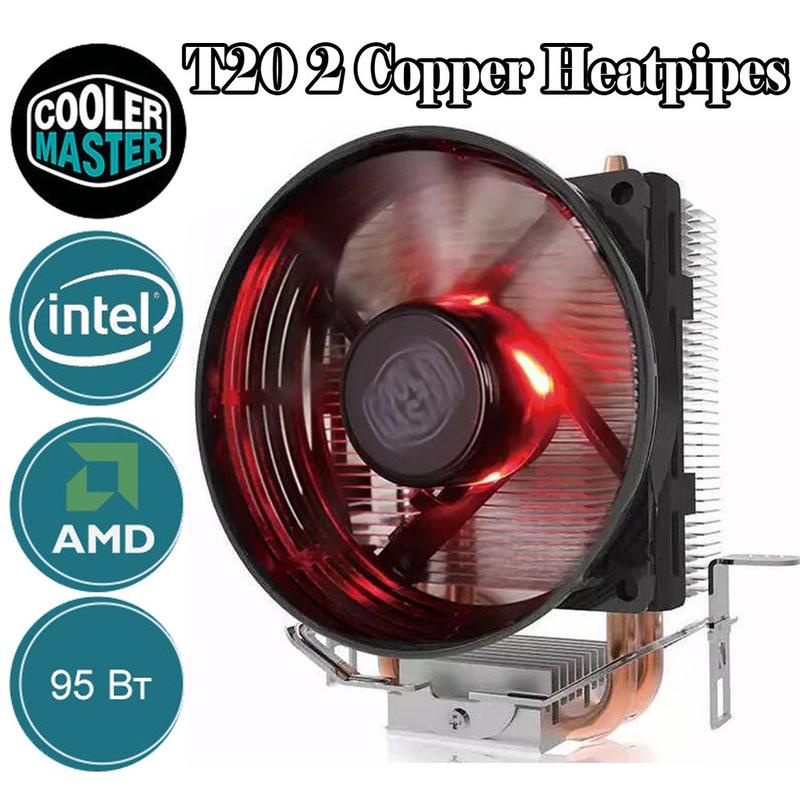 Cooler Master Hyper T20 2 Copper Heat Pipes CPU Cooler 3PIN For Intel LGA775 115X 1200 AMD AM5