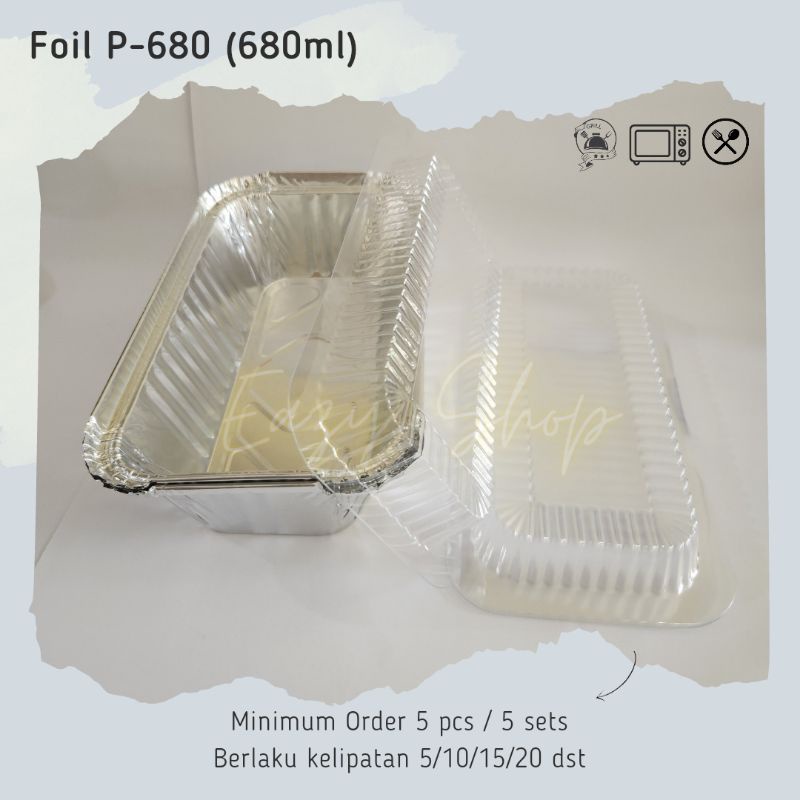 Aluminum Foil Tray Pan And Lid P680 (680ml) Sphagetti/Lasagna/Tart