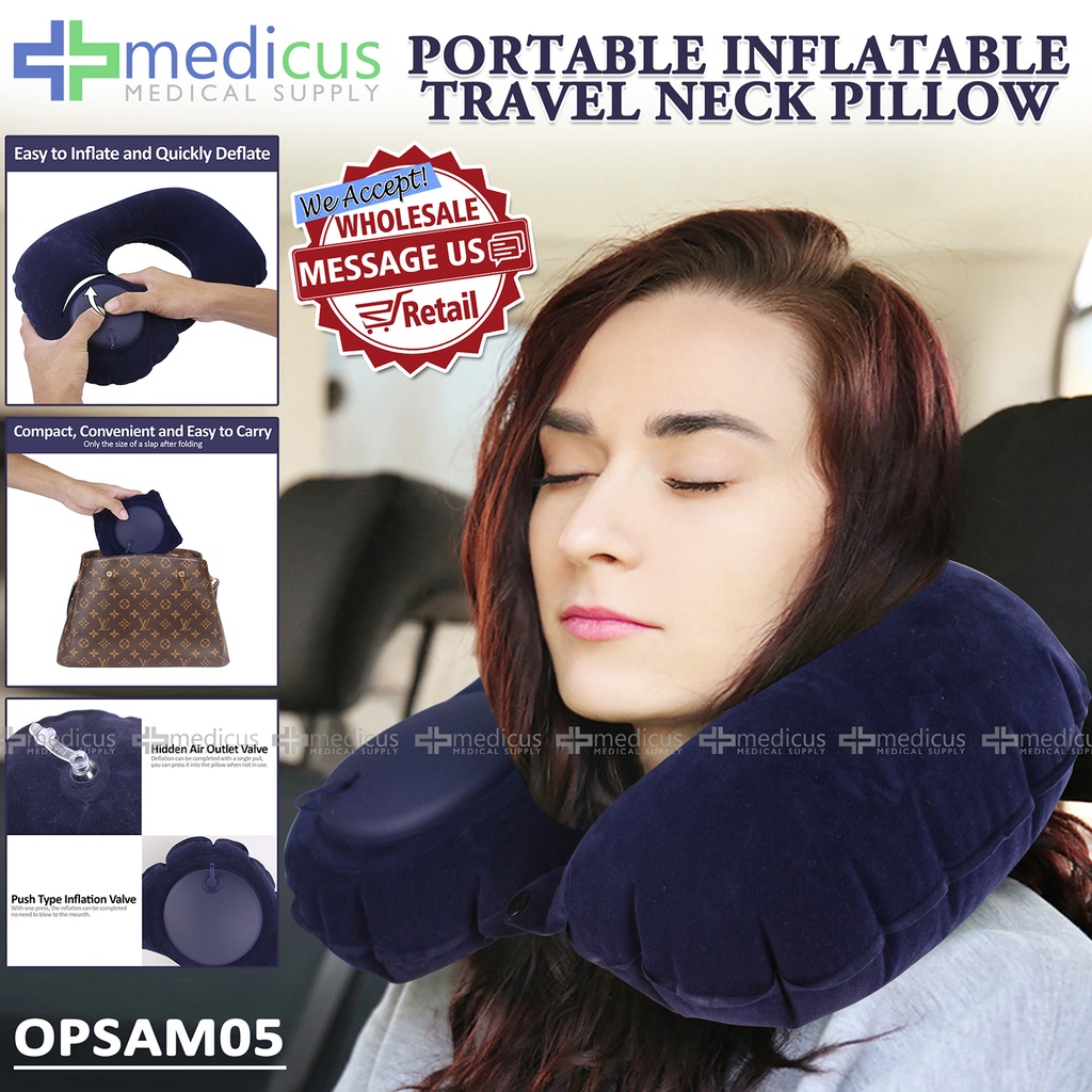 Medicus OPSAM05 Neck Pillow Portable Inflatable UShape Flocked Pillow