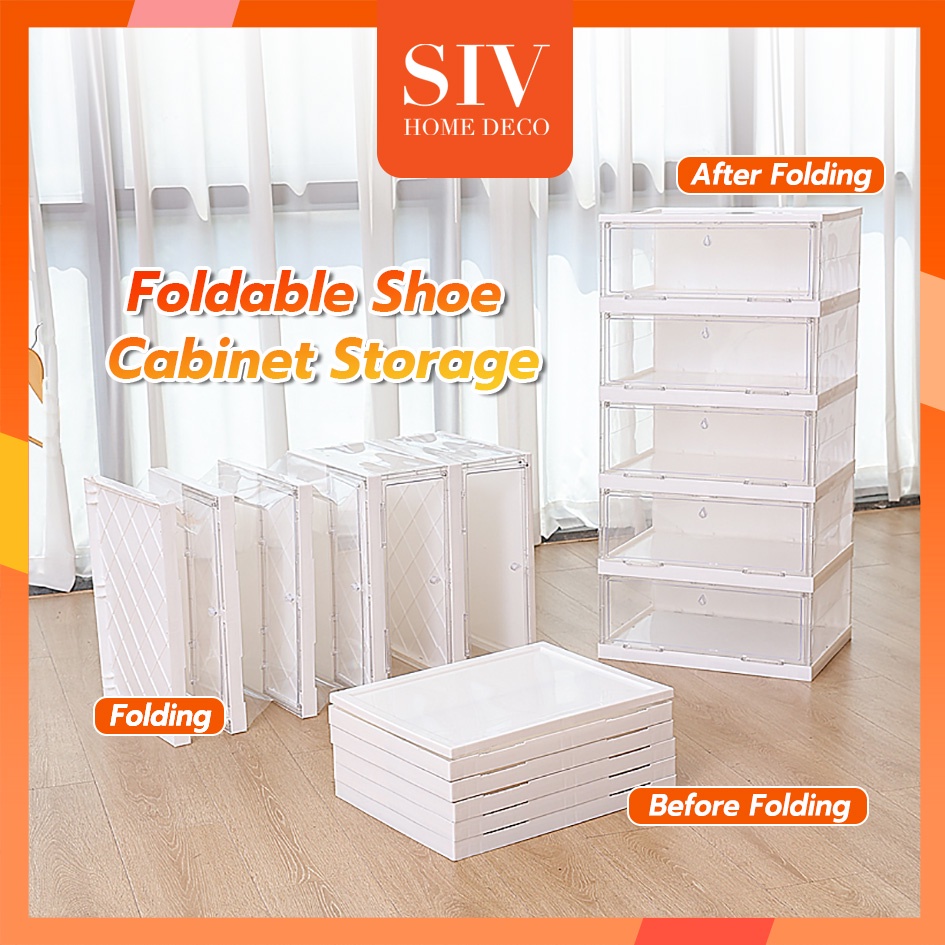 Siv Foldable Shoe Rack Folding Storage Organizer Box Shelf