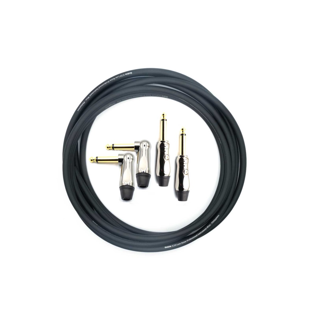 Qable Solderless Instrument Cable Kit Angled Straight Plugs | Shopee ...