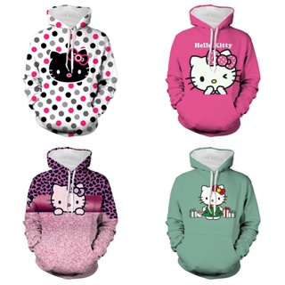 2023 Hot Sale Hello Kitty Print Sweater Y2k Pocket Hoodie Women New In  Hoodies & Sweatshirts Girls Kawaii Clothes Fashion Coats
