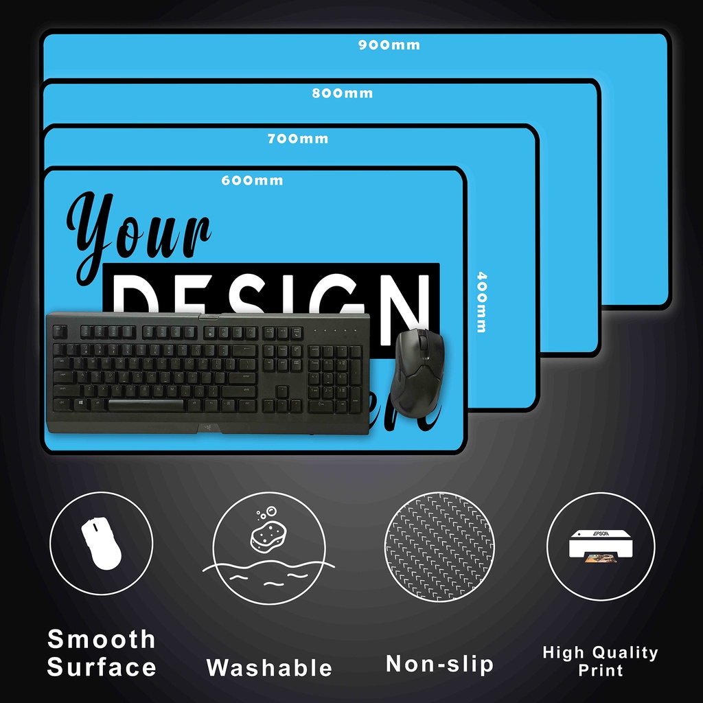 Custom Mousepad Deskmat Large Mousepad 60 70 80 90 cm x 30 or 40
