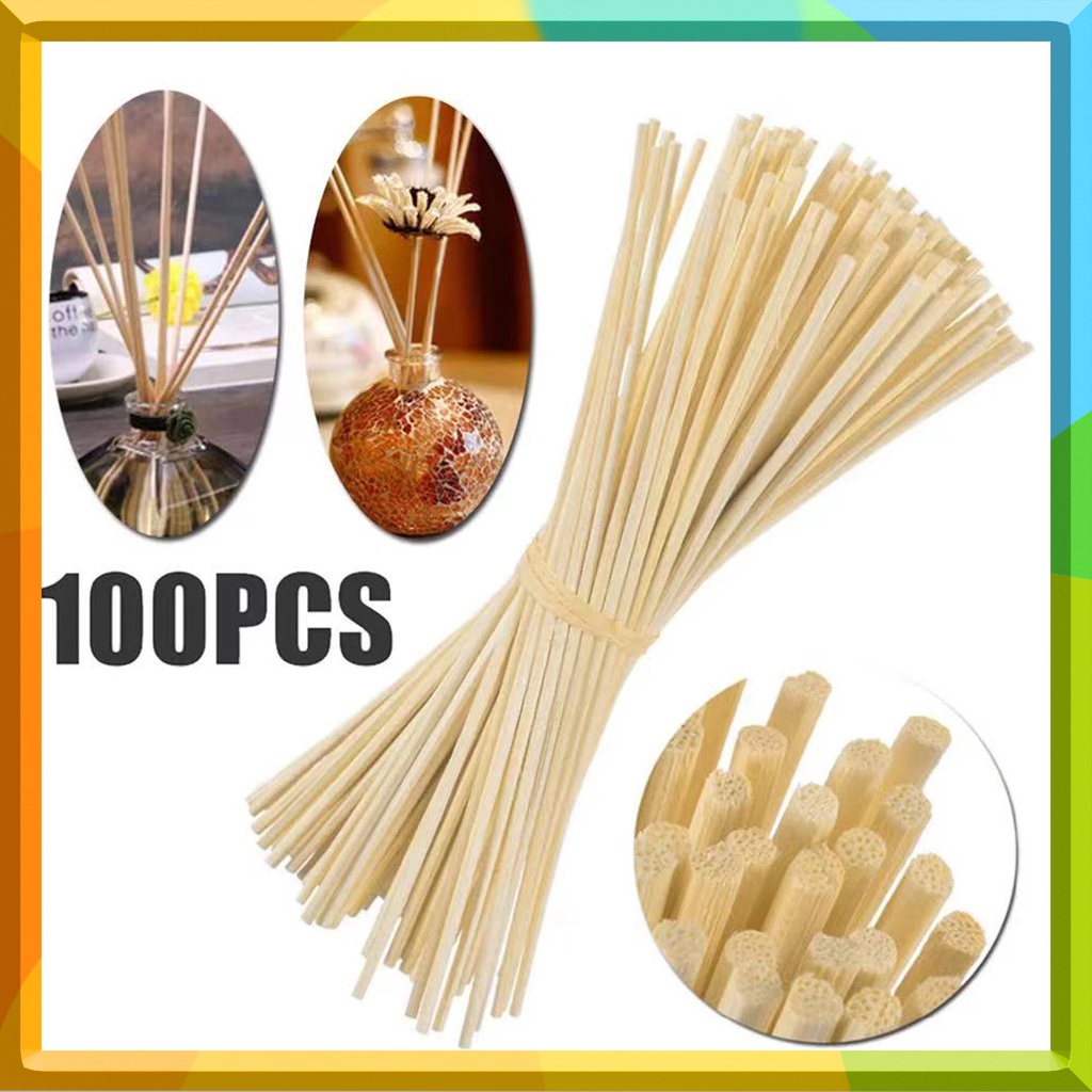 100PCS Reed Diffuser Sticks, Natural Rattan Wood Sticks Essential Oil ...