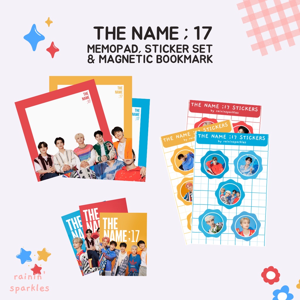 Seventeen The Name 17 Memopad Sticker Set Magnetic Bookmark