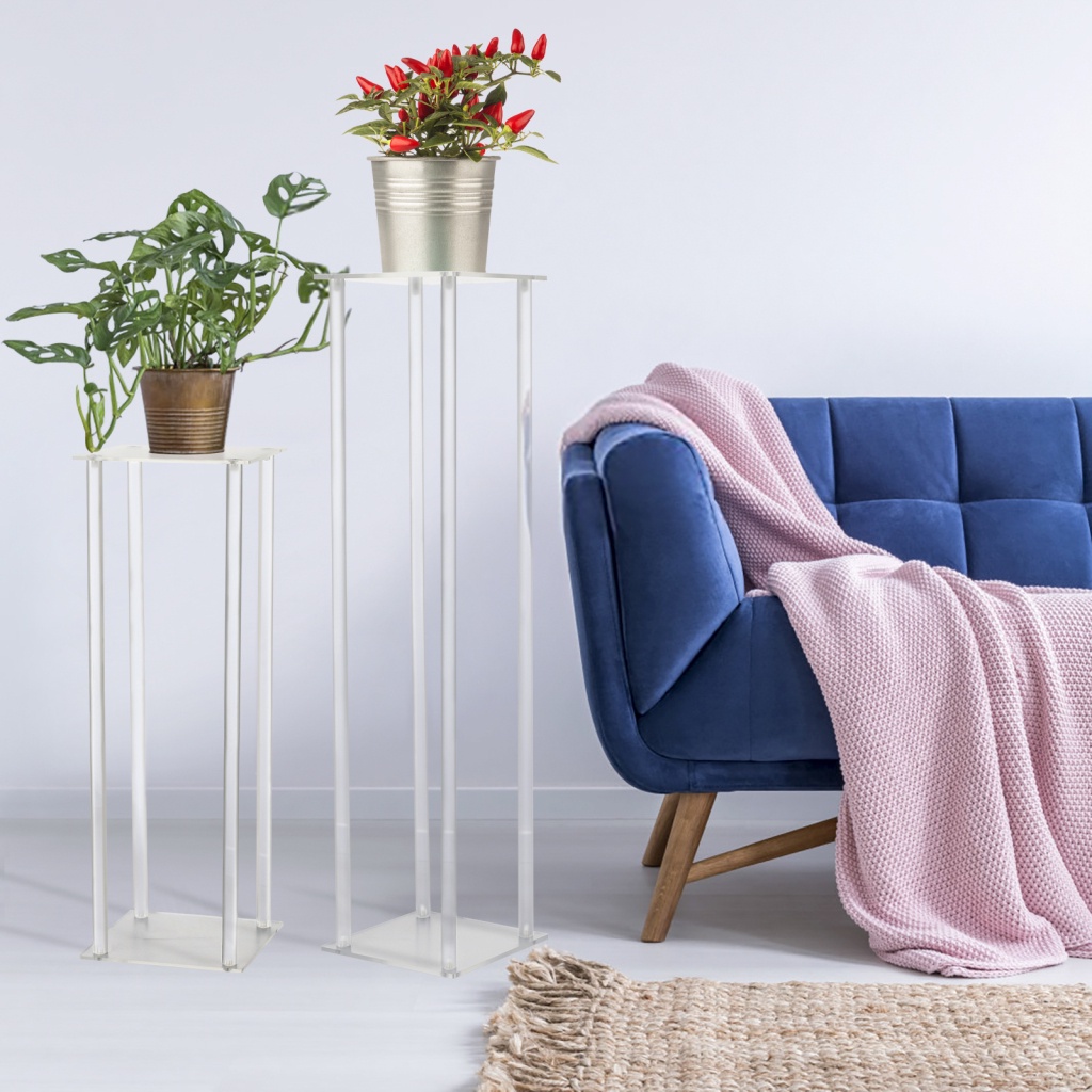 Tables Clear Column Flower Stand Shelf Support Frame Columns Vases ...