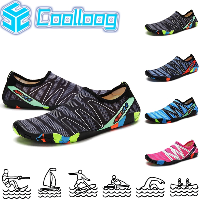 Unisex Aqua Shoes Fashion Rubber Sole Beach Shoes Water Park Sneakers