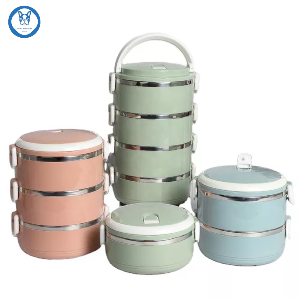 Km 1-2 Layer Lunch Box Stainless Steel Insulated Seal Lunch Box (cod 