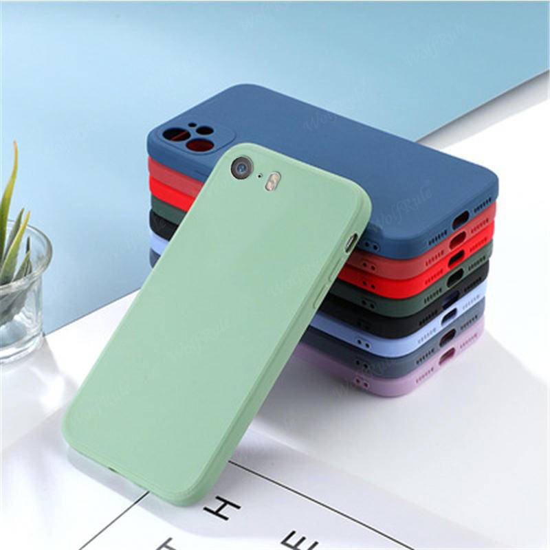 For Cover iPhone 5S Case Capa New Liquid Silicone Phone Bumper TPU Soft  Cover For iPhone SE 2016 Fundas