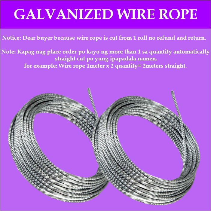 Mago Steel Cable 6-10mm 10-30 Meters Galvanized Steel Wire Rope Steel ...