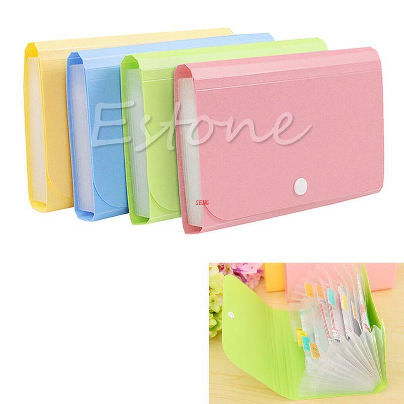 seng 13-Pocket A6 Plastic Portable File Folder Extension Wallet Bill ...