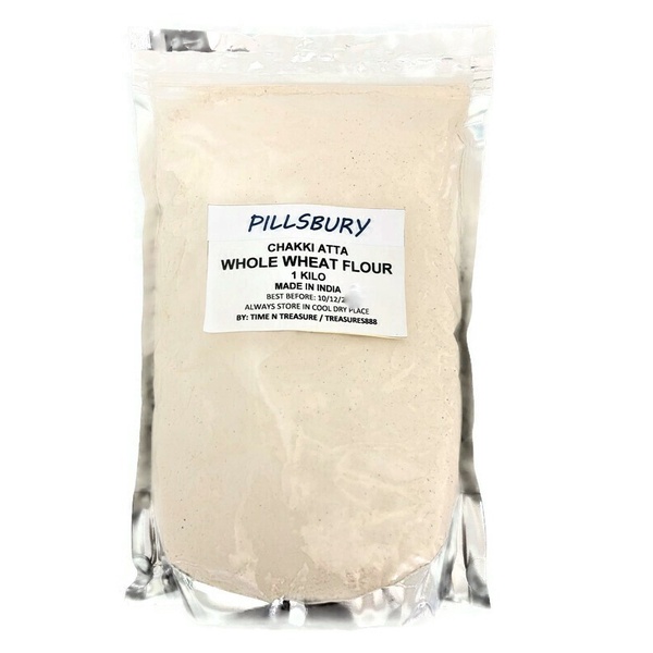 Pillsbury Chakki Atta Repacked Whole Wheat Flour From India (1k) With Free Easy Preparation