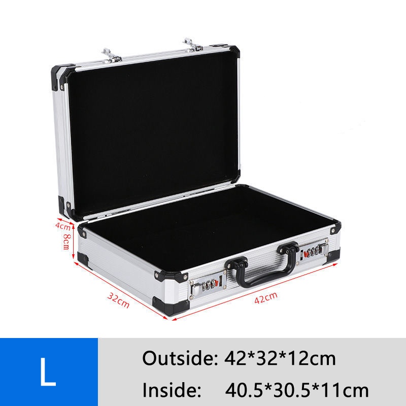 Portable Aluminum Alloy Toolbox Password Box Safe Document Hardware ...
