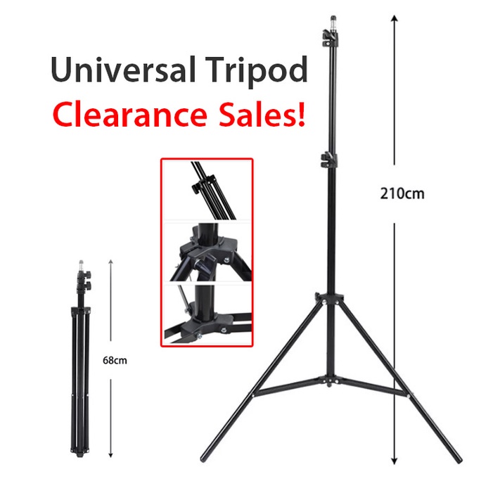 2.1M Adjustable Projector Tripod Stand, Universal Portable Folding Tripod Mount Floor Stand