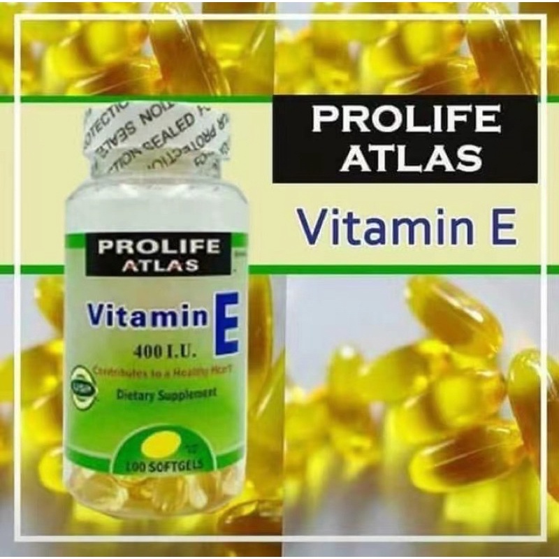 Original Prolife Vitamin E 400 IU 100 Capsules Anti Aging Skin ...
