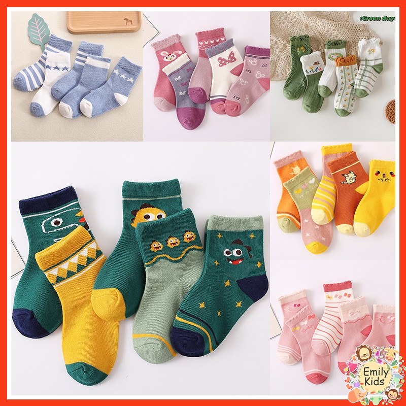 Ready Stock 5 Pairs 112 Yrs Baby Cotton Sock Comfortable SweatAbsorbing Breathable Kids Sock