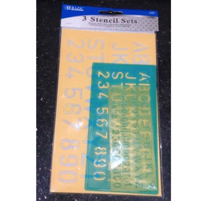 Alphabet Ruler/Number Letter Ruler/3 STENCIL SETS 342 Ruler (3 ...