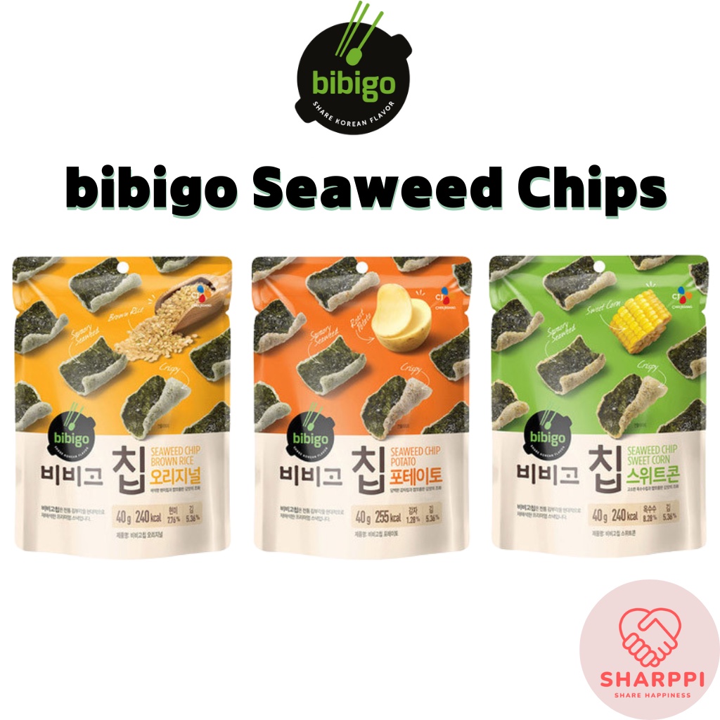Bibigo Seaweed Chips 40g Low Calorie Korean Snacks /Original Brown rice