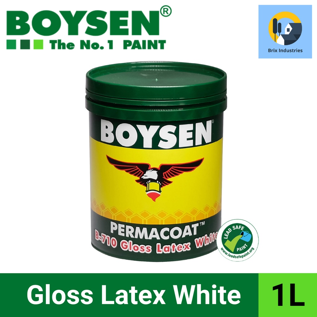 Boysen Permacoat Gloss Latex White 1 Liter B710 100 Acrylic Water