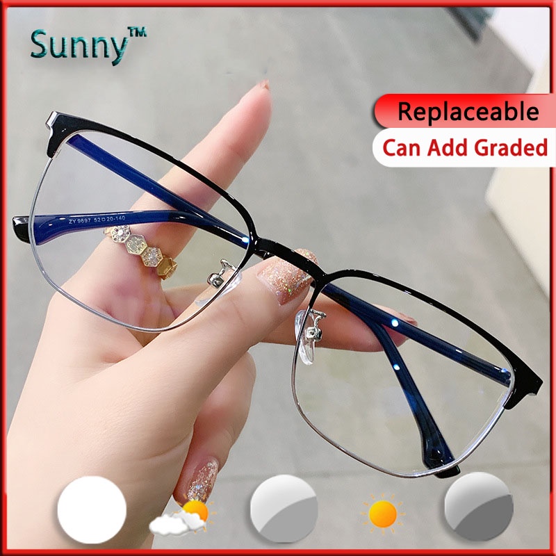 Fashion Graded Glasses Photochromic Anti Radiation Glasses For Women Men Anti Blue Light Uv400 9562