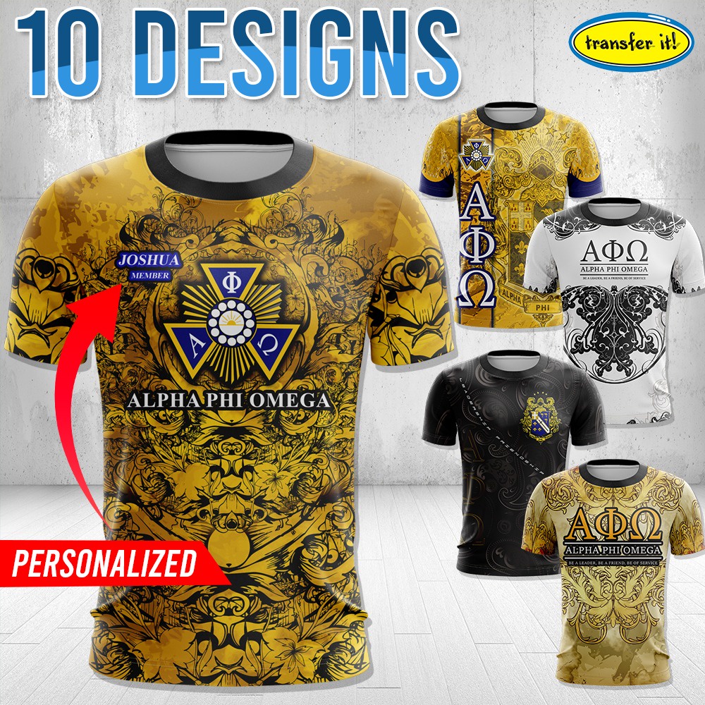 Transfer It Personalized Full Sublimation Alpha Phi Omega Shirt Design ...