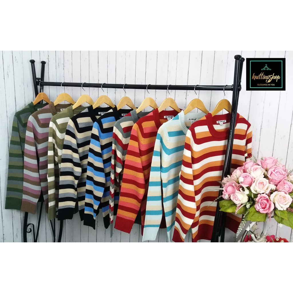Lightweight Mixed Pink Stripe Sweater