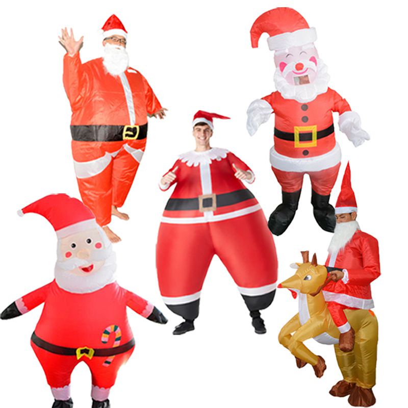 Santa inflatable Costume Suit Christmas Party Props Children Adult ...