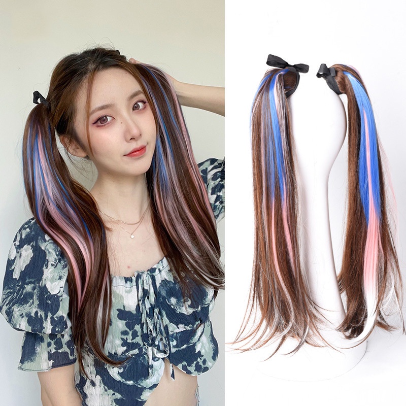 22inch Bright Colored Long Ponytail Wig Extension Natural Ponytail ...