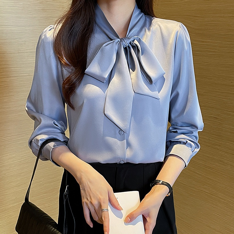 womens dress shirt with bow tie