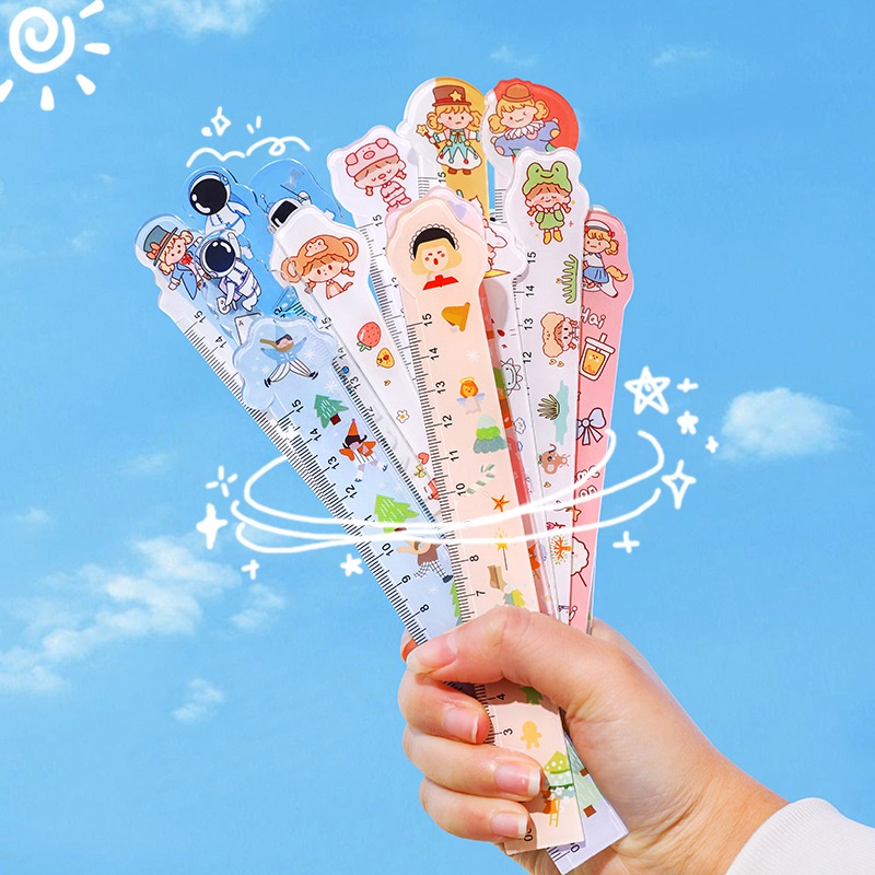 15CM Cartoon Plastic Ruler Drawing Measuring Student Statainery(Random ...