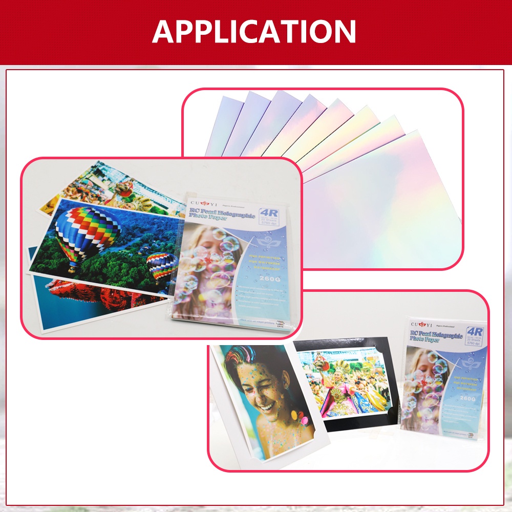 RC Pearl Holographic Photo Paper 260gsm 4R Size (20 sheets) | Shopee ...