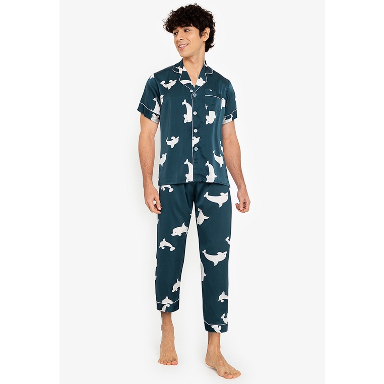 ROBBY Men's Silk Pajama Set/Sleepwear Shopee Philippines