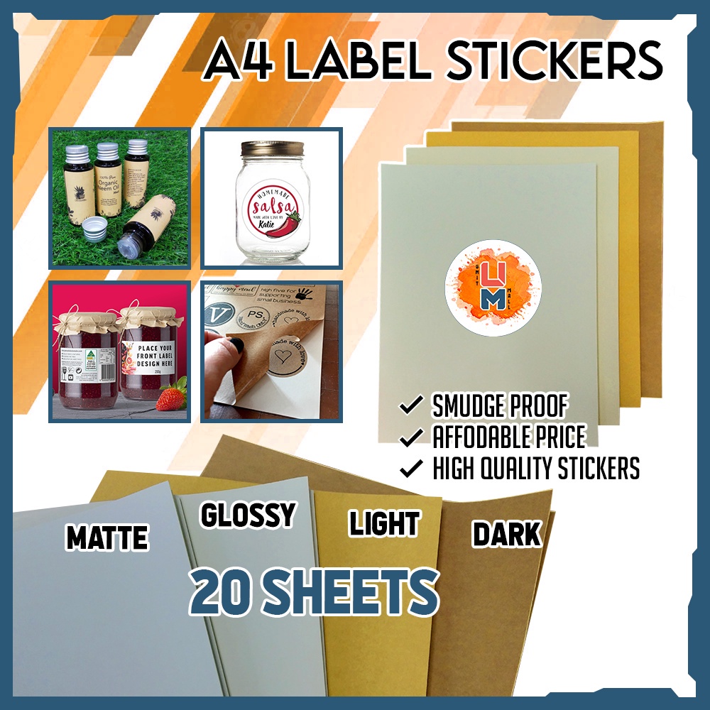 Brown Printable Kraft Sticker Paper Printable Paper Sticker Label A4