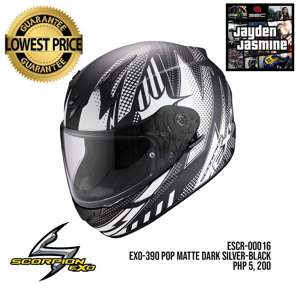 Scorpion helmet exo 390 pop matte black Shopee Philippines