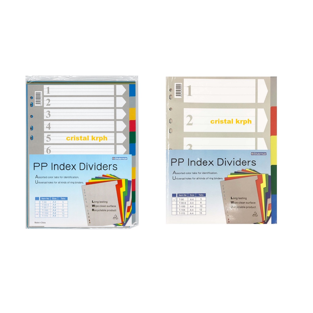 Bindermax Pp Index Divider A4 5 Tabs 10 Tabs Shopee Philippines