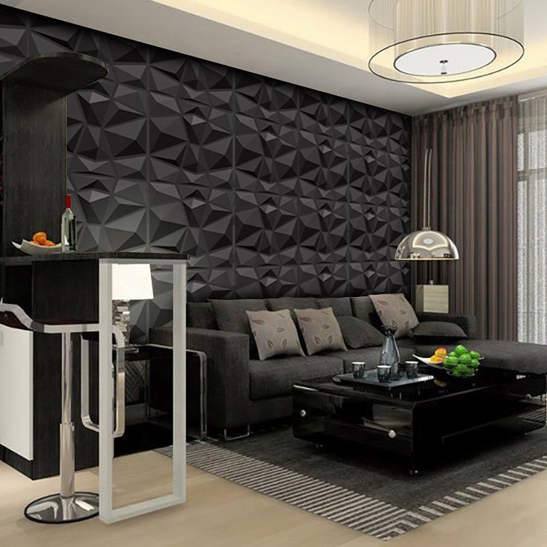Ecofriendly 3D PVC Wall Panels 50*50cm Accent Wall DIY Home
