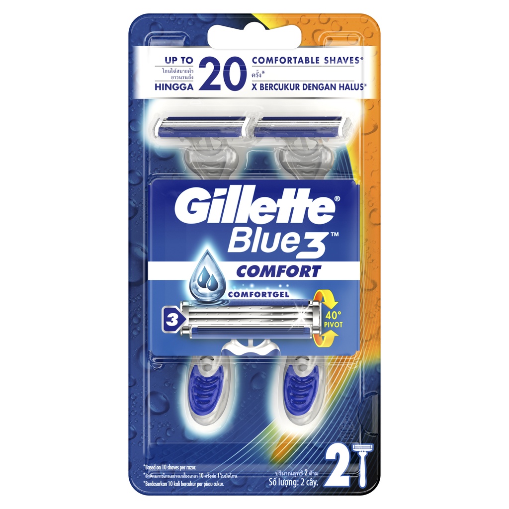 Gillette Blue3 Comfort Dispsable Razor Blister Pack 2s | Shopee Philippines