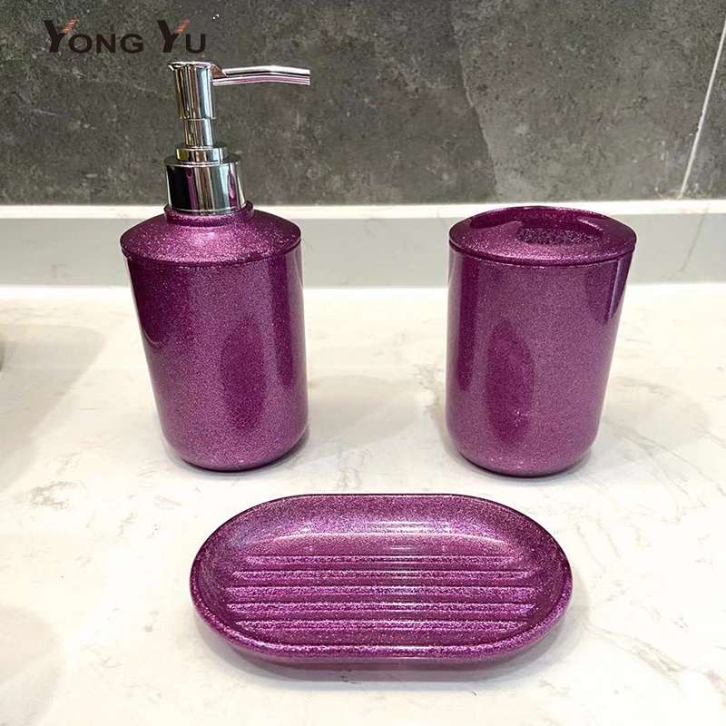 Set of 3 Plastic Bathroom Accessories Set Toothbrush Holder Soap ...