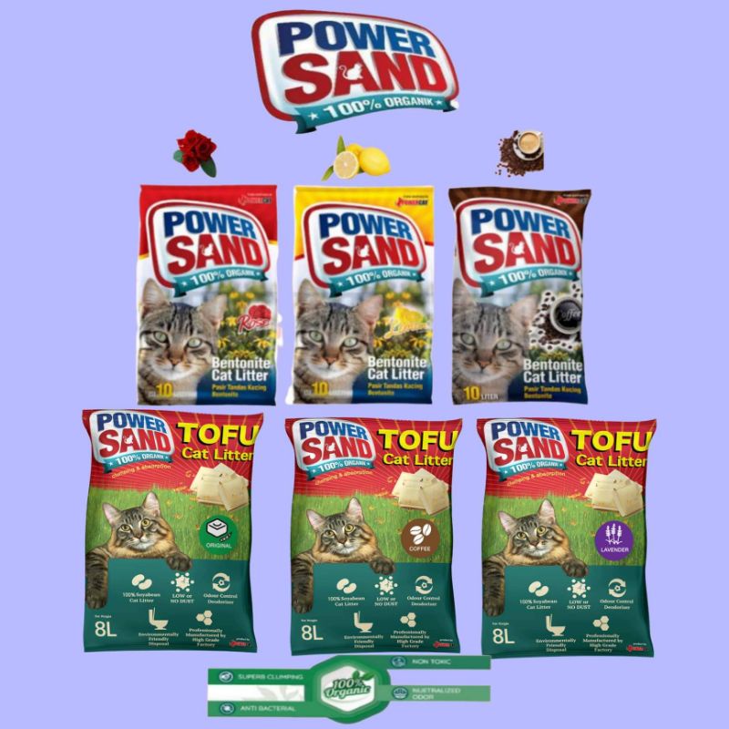 Powersand Bentonite 10L and Tofu 8L Cat litter Shopee Philippines