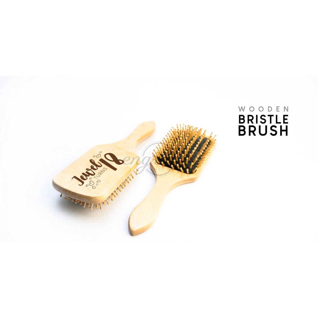 Wooden Bristle Brush (Personalized Laser Engraved) Shopee Philippines